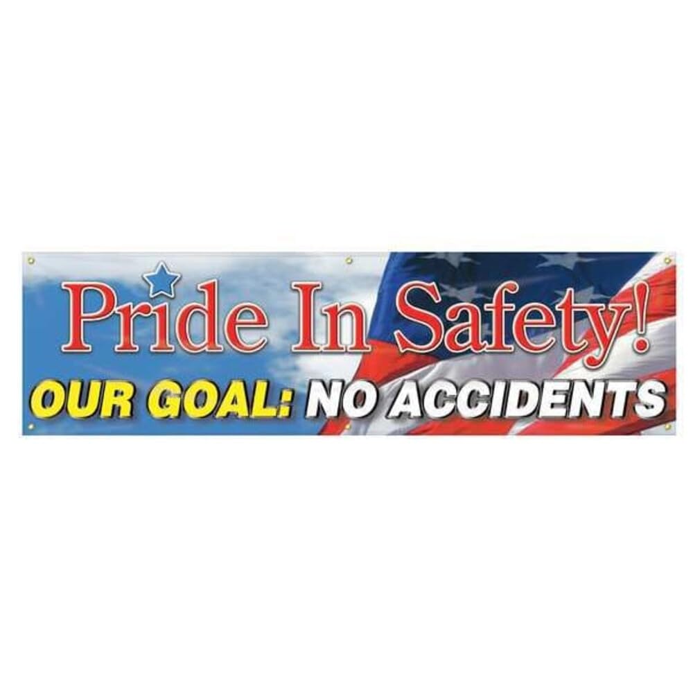 Bannière Pride in Safety pour réduire les accidents de travail modèle vinyle 2,4 m