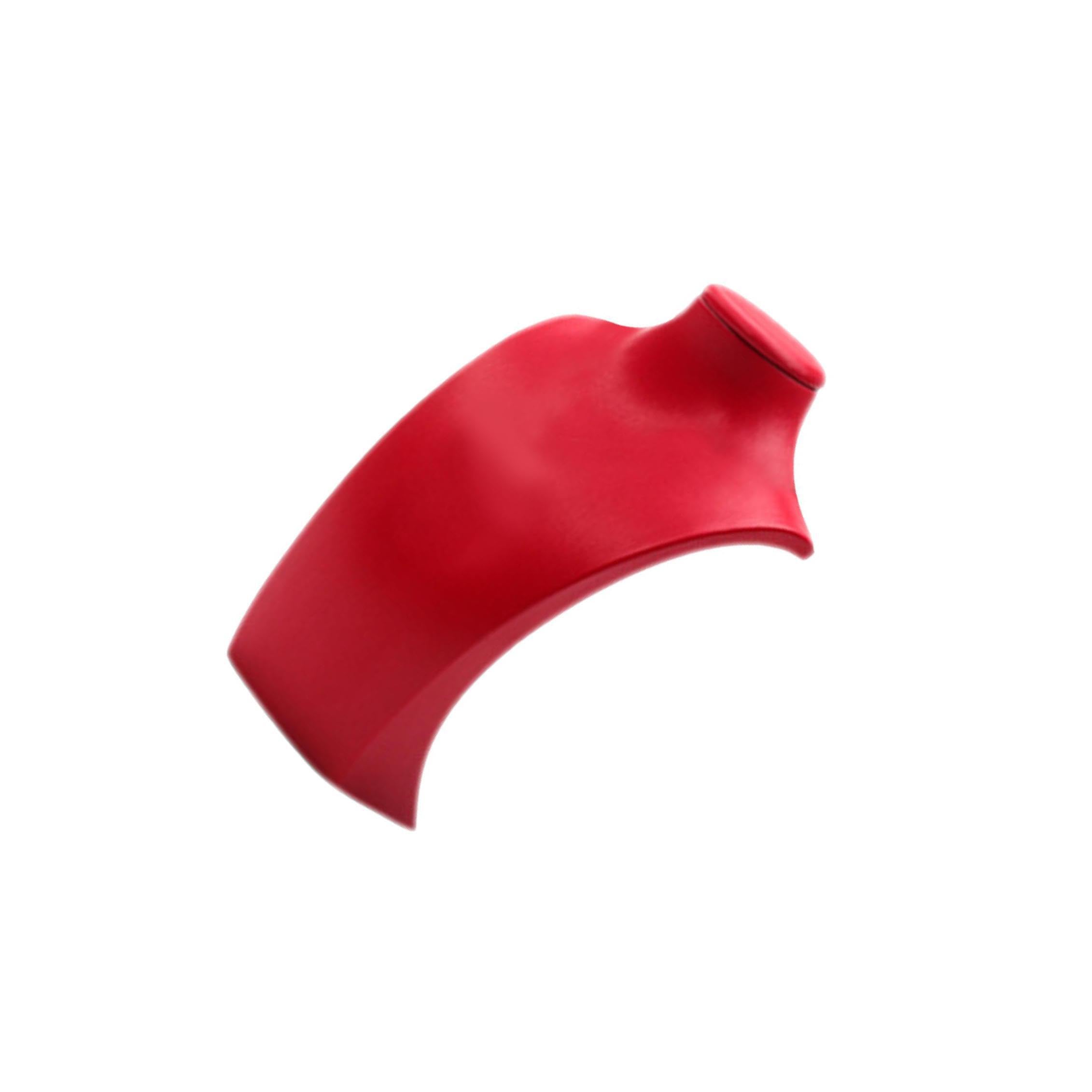 Exhibidor de collares rojo de 12.5 x 23 cm y soporte para busto elegante