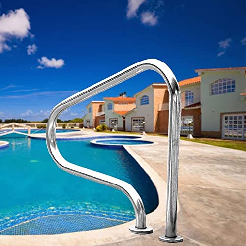 Handrail 80 X 80cm Swimming Pool Handrail,Pool Hand Rail 250lbs Load Capacity Easy Mount Hand Railing Pool Stair Rail
