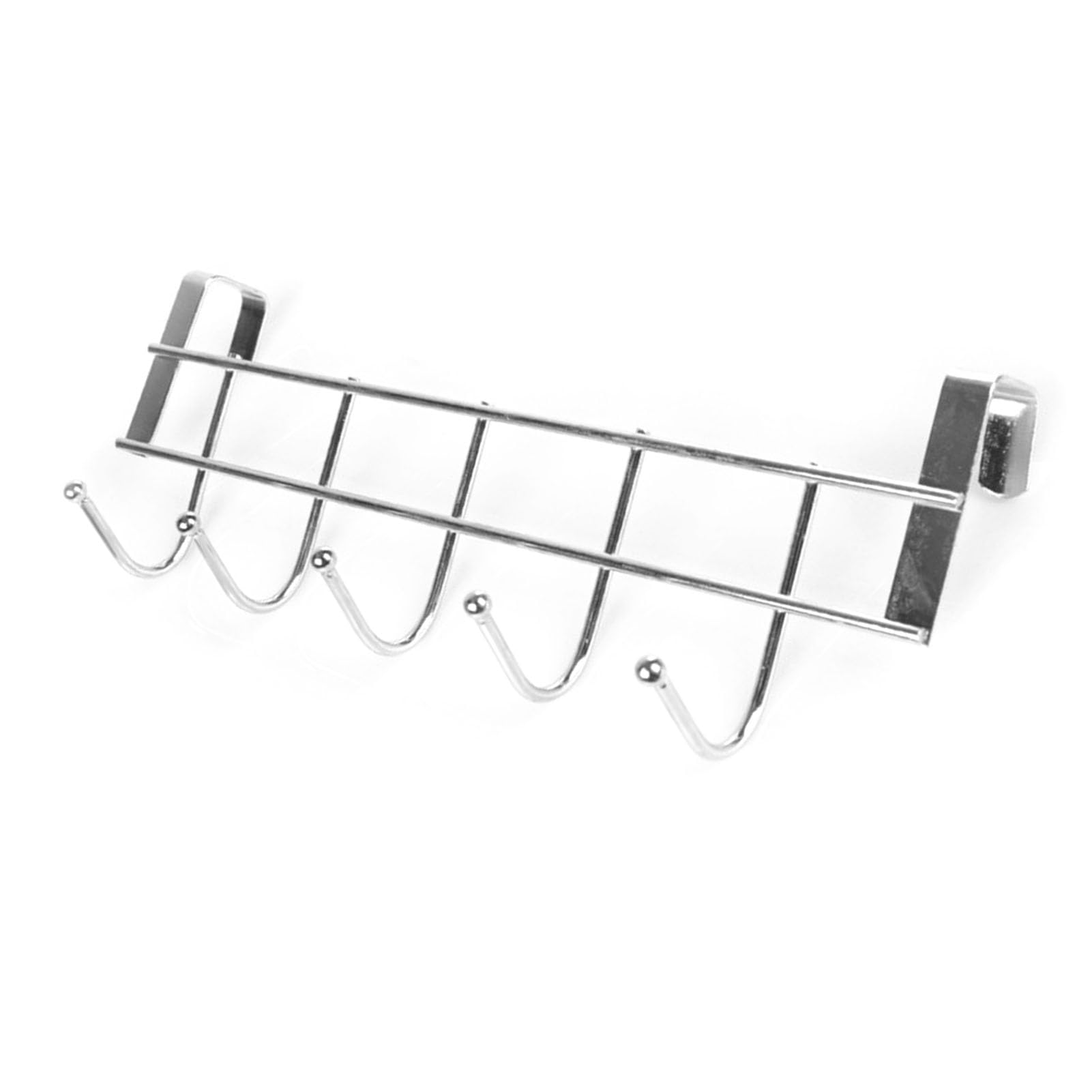 NYSUZHOUJI Door Hooks Stainless Steel Door Hanger for Hanging Clothes Towels Bathrobe Hat, Bathroom Over The Door Towel Rack 5 Hooks