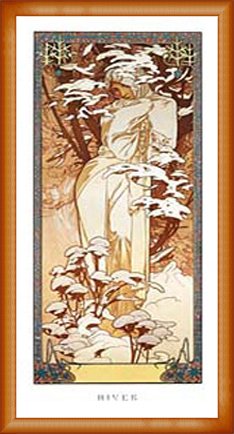 Amazon.co.jp: ポスター アルフォンス ミュシャ 四季 -冬- 1900年 額装