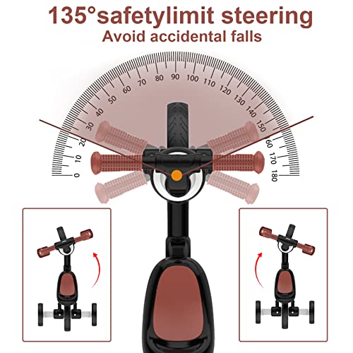 3 In 1 Kids Tricycles Gift For 2-4 Years Old Boys Girls With Detachable Pedal And Training Wheels，Baby Balance Bike Trikes Riding Toys For Toddler（Adjustable Seat） (Black) #TOP5