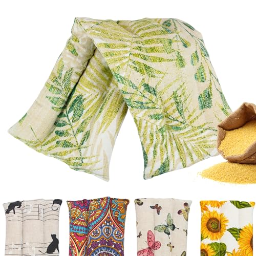 Saco Termico Semillas para Microondas - Bolsa Semillas Calor Microondas - Cojin de Semillas para Microondas - Sin Aroma - Relleno de Semillas de Mijo Ecológico - Fabricado en España 45x14cm