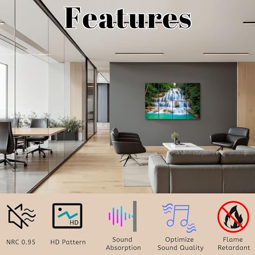 8 Pack Paneles Acústicos Decorativos con Imagen Self Adhesive para Estudios y Hogar 48"x32" miniatura 3