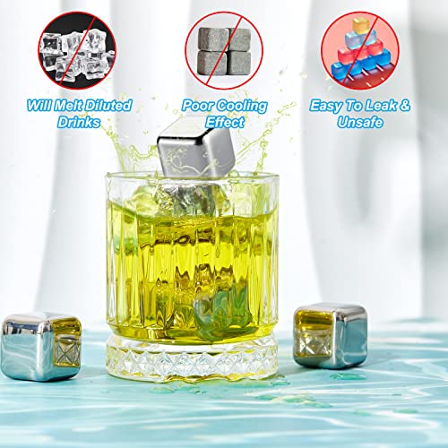 Cubos de hielo reutilizables de acero inoxidable Yexiya 24 piezas miniatura 4