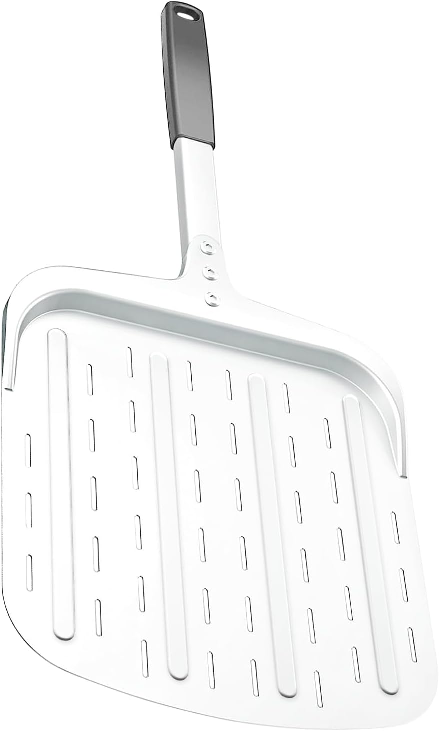 Pizza Peel 12 Inch, Aluminum Pizza Paddle (12x13.7'') with Perforated Design & Heat-Resistant Handle, Lightweight Professional Baking Tool for Pizza Oven & Grilling, Pizza Oven Accessories