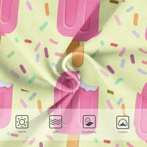 Cotton Girls Underwear Toddler Pink Popsicles Ice Light Yellow Panties Little Girl Cartoon Kids Briefs Undies 2t3