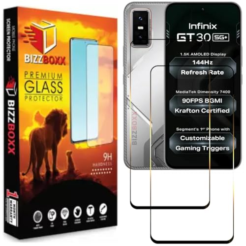 Image of Compatible With Infinix GT 30 5G Tempered Glass Screen Protector - HD Clarity, Shatterproof, Anti-Fingerprint, Anti-Scratch (Infinix GT 30 5G - 6.78 inch)|With Installation Kit - Pack of 2