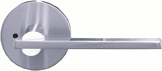 Bravura Hardware 943 Raleigh Lever Privacy Lockset with Modern Round Trim Reversible Adjustable Door Handle Lever for Bedroom/Bathroom, Satin Nickel