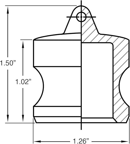 Miniatura 29 de Gloxco Montaje de leva y ranura, aluminio, tipo DP, 2" macho Camlock Dust Plug (CAM-20-DP-AL)