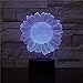 Produktbild 3D Nachtlicht Sonnenblume LED Optische Lampen Schreibtisch Tischlampe 7 Farb-Touch-Lampen-USB Ausgang Schlafzimmer-Büro-Dekor für Kindergeburtstag Weihnachtsgeschenk Bar Umgebungslicht