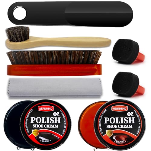 WERNMIND Cirage Marron Noir Kit De Cirage Chaussures Cuir Chaussure Cirage Marron