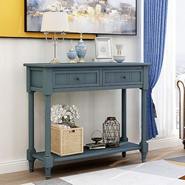 Classic Solid Wood Console Table with Storage Shelf Australia Ubuy