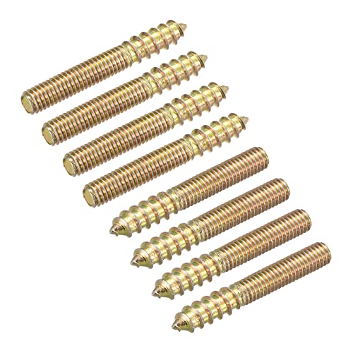 Image of uxcell M6x40mm Hanger Bolts, 8pcs Double Ended Thread Dowel Screws for Wood Furniture