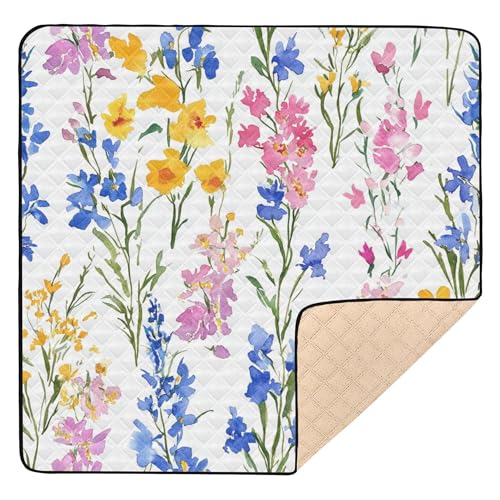 Yukon Fireweed Beauty Summer Flowers - Alfombra de juego de espuma suave para bebé, acogedora, transpirable, para bebés y niños pequeños, 50 x 50 pulgadas