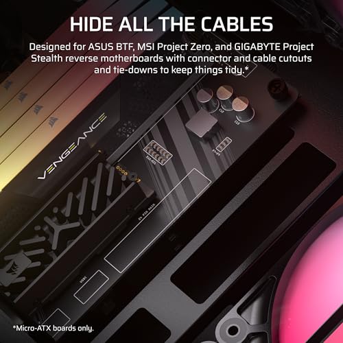 Image of CORSAIR 2800X RS-R Reverse Fan ARGB Micro-ATX PC Case - 3X Fans Included, Panoramic Glass, Modular Customization, GPU Anti-Sag, Reverse Connection Motherboard Compatible - Black