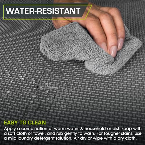 Image of ProsourceFit Weaved Pattern Extra Thick Exercise Puzzle Mat 1-inch, EVA Foam Interlocking Tiles for Protective, Cushioned Flooring for Home and Gym Equipment; Gray, 48 SQ FT, 12 Tiles