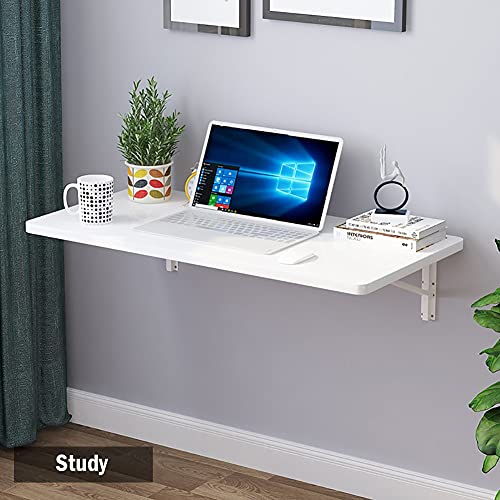 Bureau mural pliable blanc 120x40 cm pour optimiser l'espace de votre studio - 6