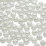 Expo International 8mm Glass Pearl Beads, Versatile Round Glass Material, Elegant Beads for Jewelry, Bridal, and DIY Projects, Natural