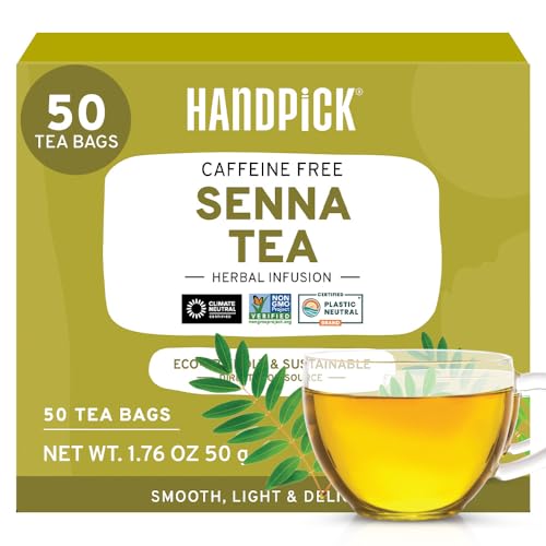 HANDPICK Senna Tea (100 Teabags) Pure Senna Leaves for Constipation Support