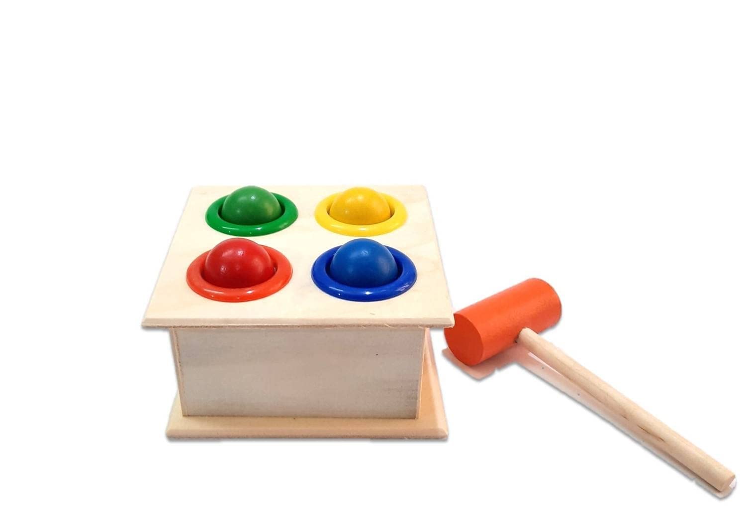 Channapatna Toys Wooden Hammer Ball Knock Pounding Bench with Box Case Fine Motor and Dexterity Skills Early Educational Montessori Activity Toys for 2+ Years Old Baby Boy Kids (B09RV77QL3) Amazon Price History, Amazon Price Tracker