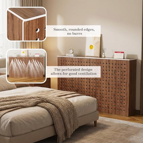 Mueble cubreradiador de 70x70x25cm con estante para cocina y salon 8