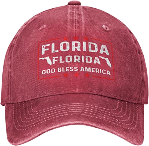 LOUJIN Gorra de béisbol de Florida Strong God Bless America para mujer, gorras de béisbol de moda, Color de la foto, Talla única