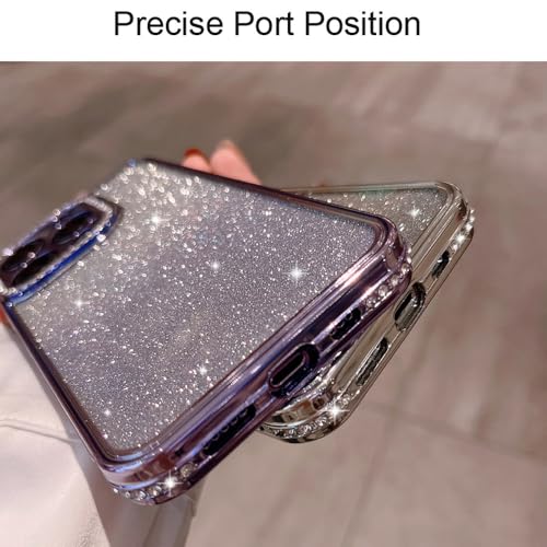 Coque diamant iPhone 11 et 13 anti rayures à strass roses souples - 5