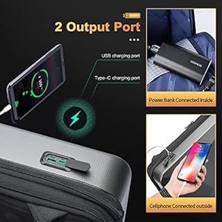 BOPai Hard Shell Tsa Laptop Backpack for Men Gaming Backpack for 17.3 inch Anti Theft Expansion Backpack Light Slim Black Usb Waterproof 15.6 Rucksack