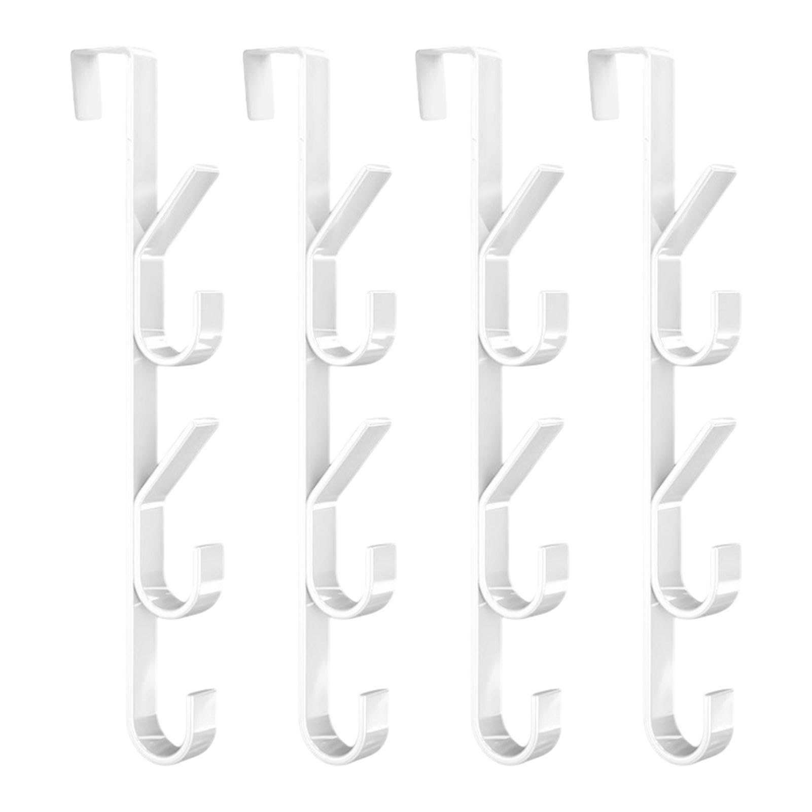 AUTUUCKEE 4 PCS Over Door Hanger, Over Door Hook Hanger Vertical Over The Door Towel Rack with 5 Hooks - Image 2