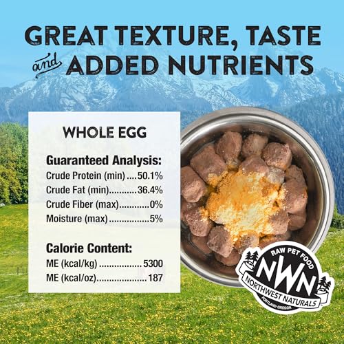 Image of Northwest Naturals Freeze-Dried Whole Chicken Egg Functional Topper - for Dogs & Cats - Healthy, 1 Ingredient, Human Grade Ingredients, All Natural, Proudly Made in USA, 4 Oz (Pack of 1)