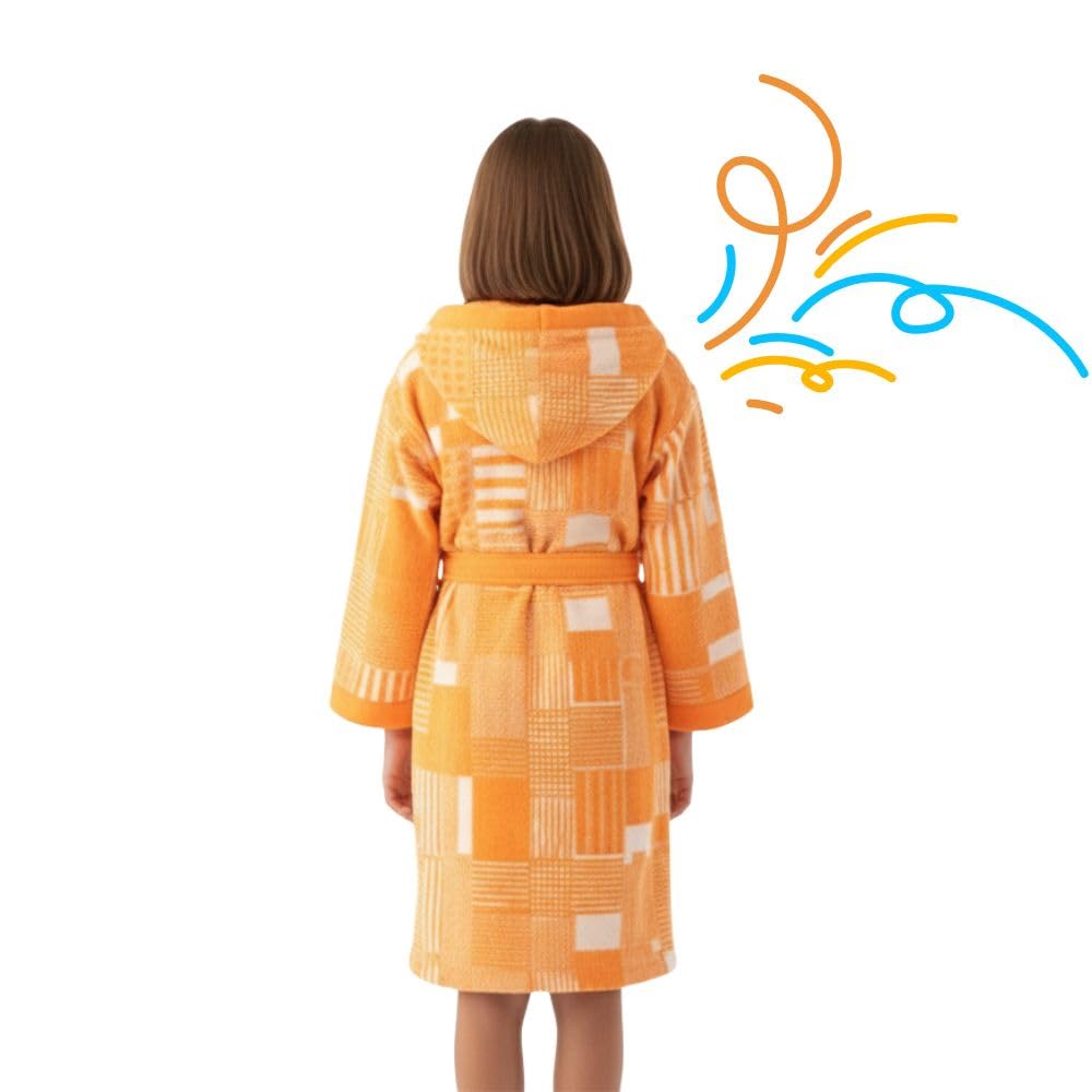 Top Towel Accappatoio Bambino e Ragazzo Egeo Coral in Cotone 100% | Spugna Morbida e Assorbente Certificata OEKO-TEX | Ideale per Doccia, Bagno o Piscina – Albornoz Juvenile 14 Anni