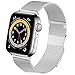 Produktbild Jinlida kompatibel mit Apple Watch Armband,Flexible atmungsaktive rostfreie Schlaufenersatzbänder Kompatibel mit iWatch Series 6/5/4/3/2/1/SE(Silber 42MM 44MM)