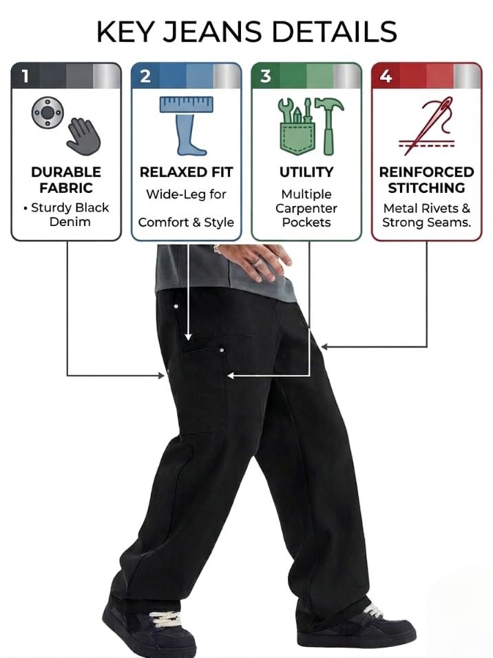 Image of GRECIILOOKS Men Cargo Jeans for Men