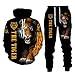 Produktbild Frühling und Herbst 3D Tiger Print Herren Sportbekleidung Persönlichkeit Hoodie 2-teiliger Sport Rundhals Pullover, 13414, XX-Large