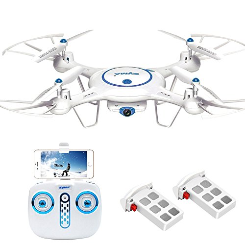 Cheerwing Syma X5UW FPV Drone with 720P Camera for Adults, RC Drone with Camera, 15 Mins Flight Time, One Key Take Off, Altitude Hold, 3D Flip