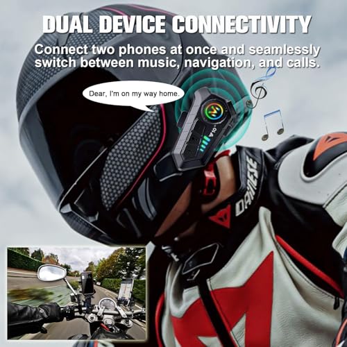 Intercomunicadores Bluetooth para casco de moto con micrófono cancelación ruido pack de 2 4
