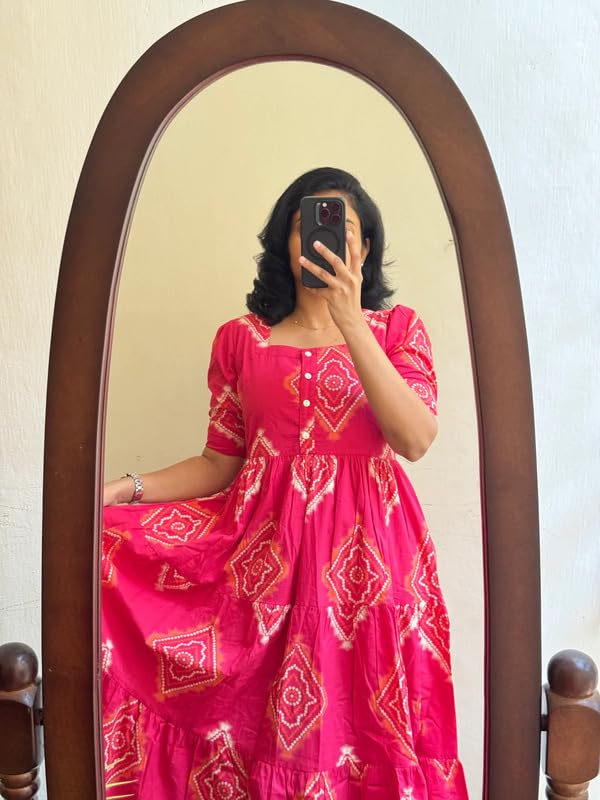 Image of Women's Rayon Printed Anarkali Kurta for Women and Girls, Regular Wear