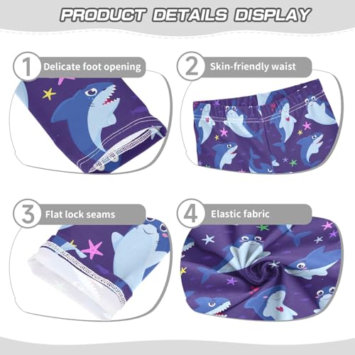 Girls' Leggings Shark Underwater Ankle Length Printed Leggings Comfort Pants for Kids 4-10 Years4