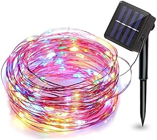 Briignite Solar Fairy Lights, (150 LED 8 Modes) Solar Garden Lights, 15M Copper Wire Solar String Lights, Waterproof String Lights for Christmas Tree Wedding Party Fence Garden Yard (Multi-Colors)
