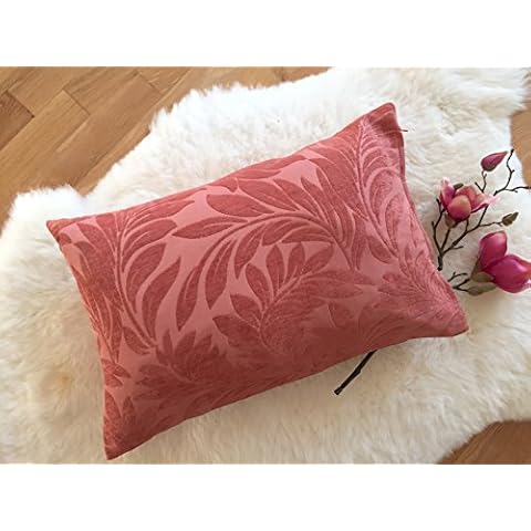 Beautiful cushion cover 40 x 60 cm velvet cushion cover with floral pattern (Rhub) Cover