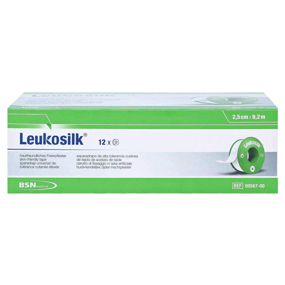 Leukosilk Tape for Sensitive Skin, White Set of 12