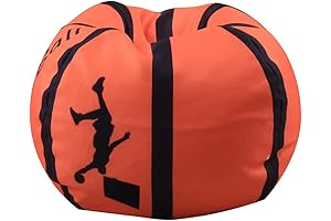 LMYOVE Stuffed Animal Storage Bean Bag Chair Cover: Perfect for Organizing Basketball...