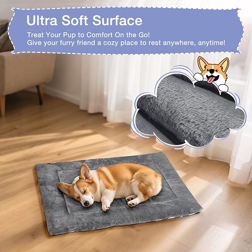 Pawsse Wasserdicht Hundedecke für Unterwegs 80 x 60cm, Outdoor Hundematte Waschbar Hundekissen zum Mitnehmen, Faltbare Hundebett für Reise Auto Camping, Streifen