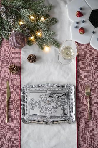 HXUHUWS Elegant 6 Pack Plastic Charger Plates for Dinner, 11.8