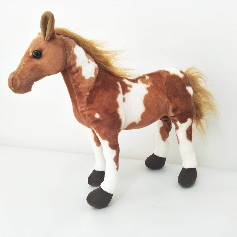Tickles Standing Horse Stuffed Soft Plush Animal Toy for Kids Boys & Girls (Color: Brown & White Size: 40 cm)