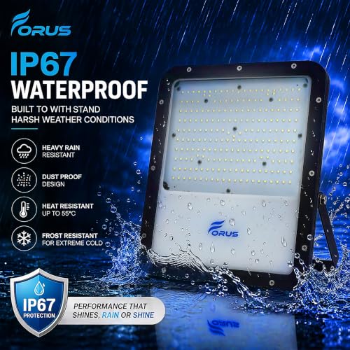 Image of Forus 150W Blue Color Flood Light Outdoor LED Waterproof Decorative Focus Lamp for Home Garden Events Security Terrace Landscape Pathway Building Festival Stage Party Celebration Lighting - 1 Pc