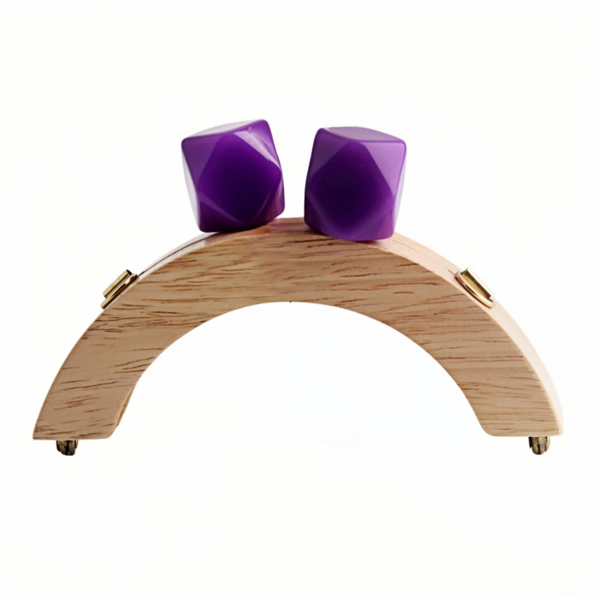 Easnea 13.5cm Arch Shape Wood Purse Frame, Vintage Arched Lock Frame Coin Purse Kiss Clasps Bag Frame Hardware, Purse Making Supplies for DIY Crochet Sewing Bags Wallets Handmade Purses, Purple