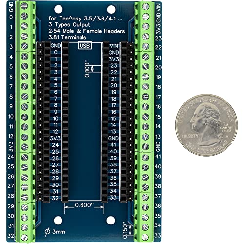 Carte d'extension pour module Teensy avec 3 types de sortie et bornier à vis