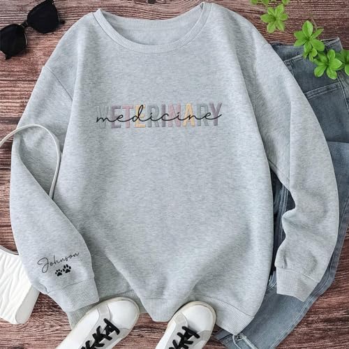 Personalized Embroiderd Veterinary Medicine Sweatshirt - Vet Tech Sweater, Veterinarian Gift, Vet Med Staff Gifts2
